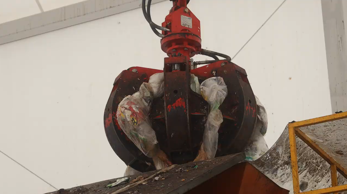 쓰레기전용 그랩 크레인